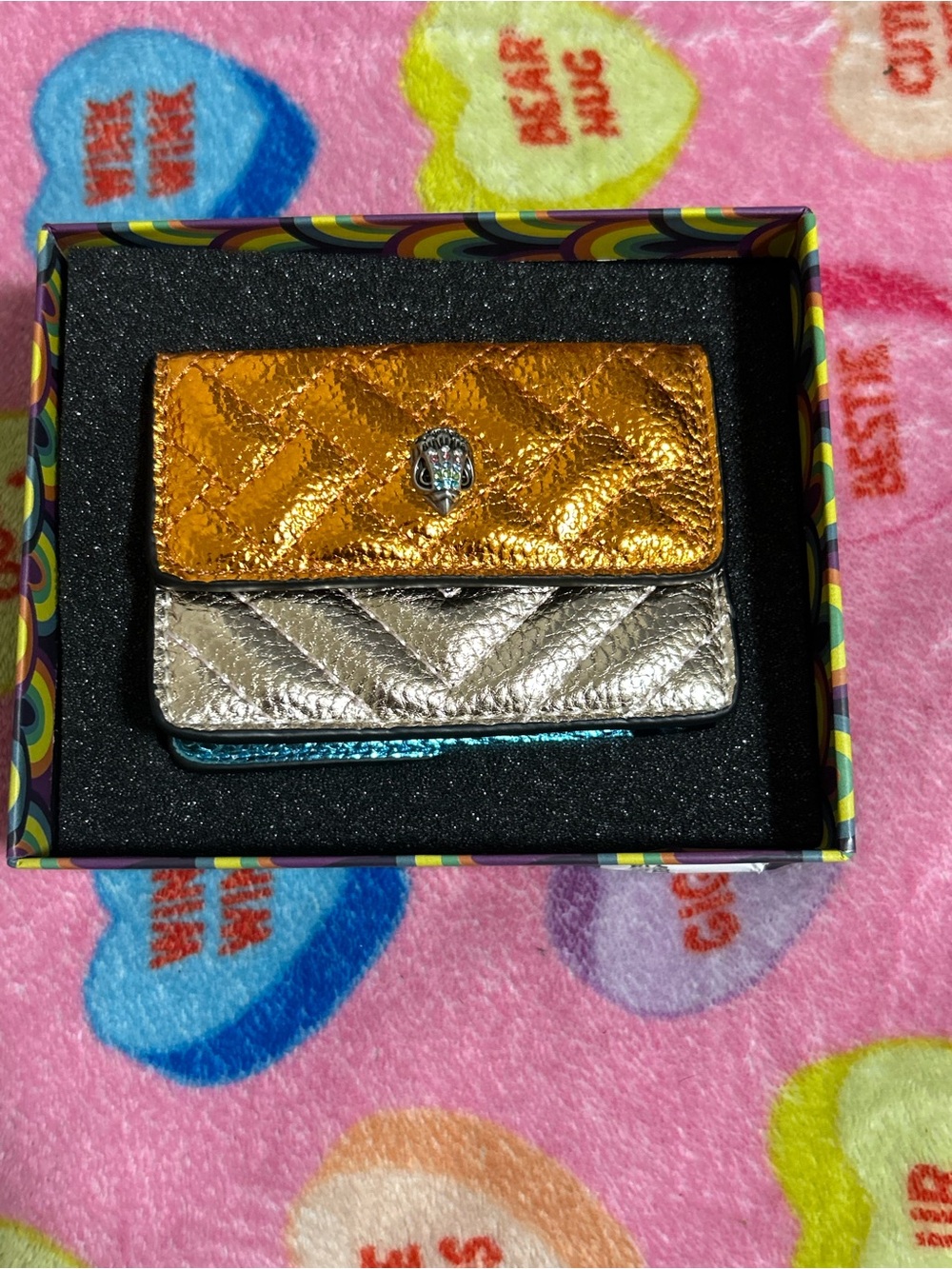 Metallic Quilted Kurt geiger micro bag
